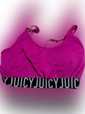 Juicy Couture Hot Pink Logo Band Bralette